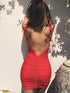 Sleeveless Backless Sexy Bodycon Club Party Dress for Women V Neck Mini Casual Summer Style